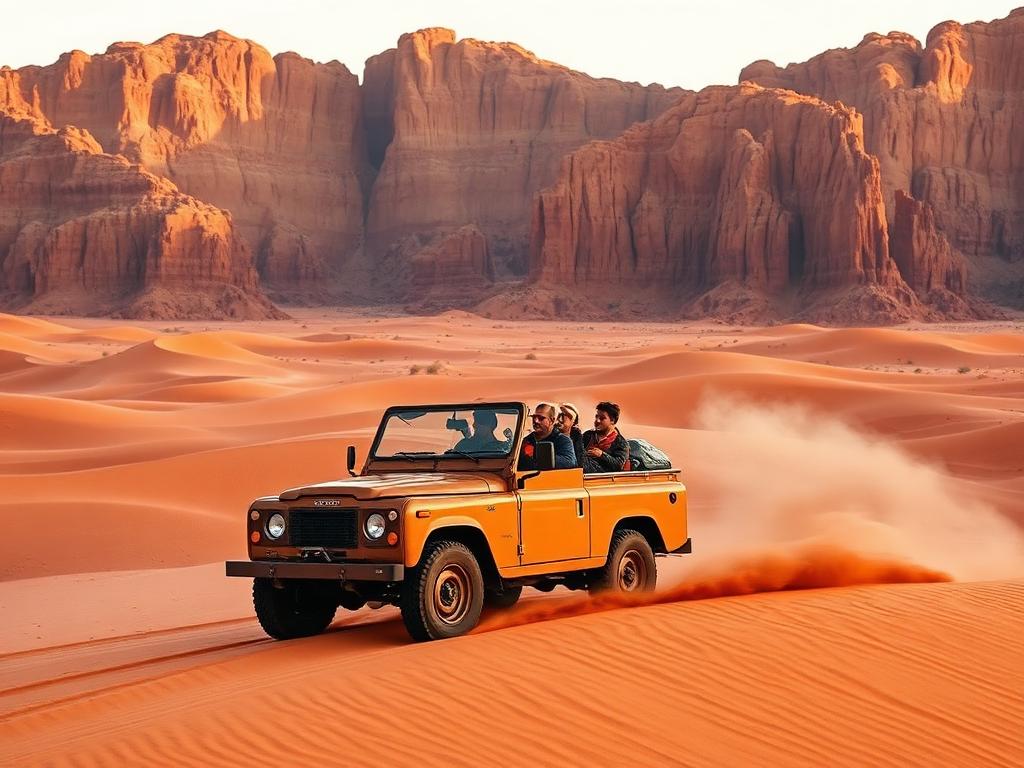 Jeep tour through dunes