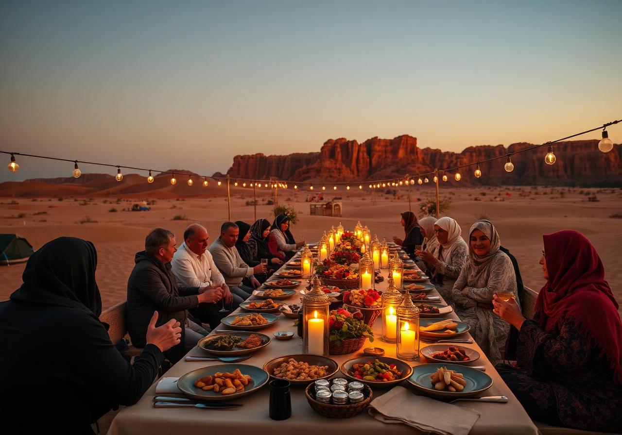 Outdoor dining in Wadi Rum